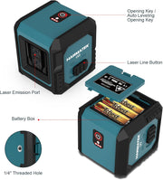 HANMATEK self leveling laser level with battery box and laser emission port for accurate measurements