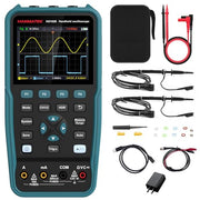 HANMATEK® handheld oscilloscope with display, probes, and accessories for precise waveform measurements