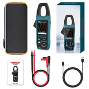 HANMATEK® Clamp Oscilloscope Multimeter with Display, Probes, USB Cable, and User Manual