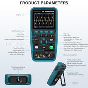 HANMATEK® handheld oscilloscope for electronics with multi-function keys and large display area