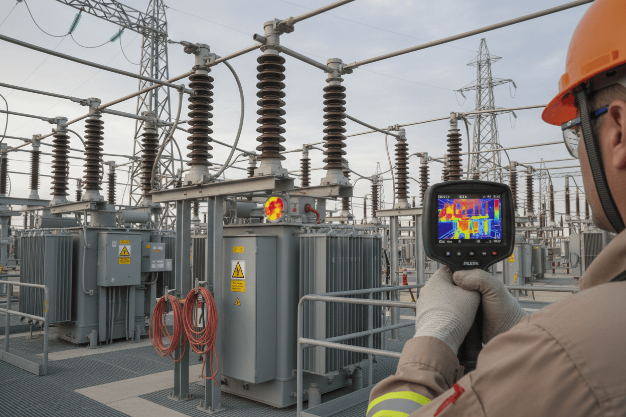 A man handheld the Hanmatek TI240 thermal camera 