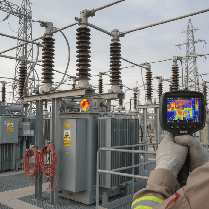 A man handheld the Hanmatek TI240 thermal camera 