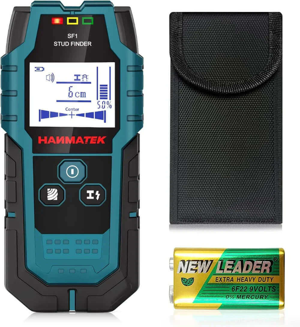 HANMATEK Stud Finder Wall Scanner Detector with Pro Smart Sensor, Audio Alarm and HD LCD Display, 5 in 1 Upgrade Wood Exact Mode Stud Finder Tool for The Center Edge of Metal, Studs, AC Wire,Pipe