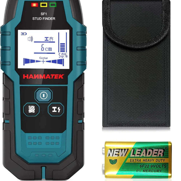 HANMATEK Stud Finder Wall Scanner Detector with Pro Smart Sensor, Audio Alarm and HD LCD Display, 5 in 1 Upgrade Wood Exact Mode Stud Finder Tool for The Center Edge of Metal, Studs, AC Wire,Pipe