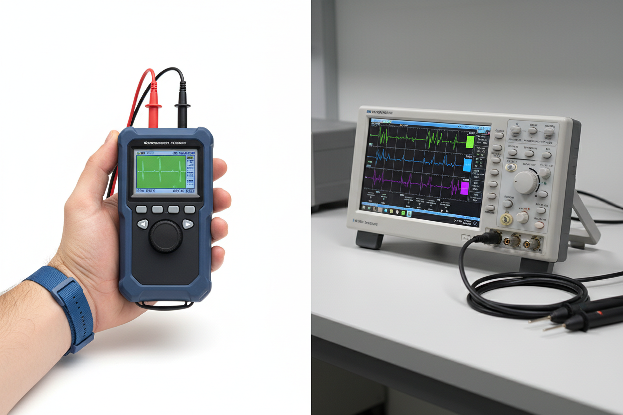 Handheld vs benchtop oscilloscope