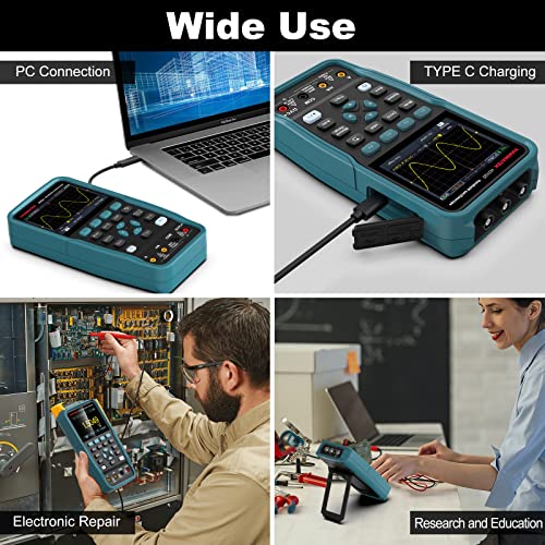 Handheld oscilloscope used for PC connection, charging, electronic repair, and education