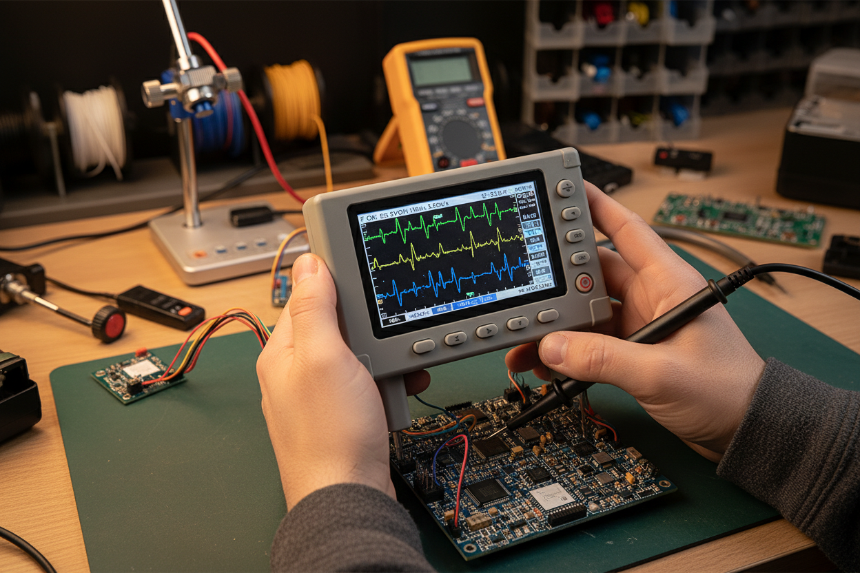 Handheld Oscilloscope for Electronics Repair Troubleshooting
