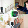 HANMATEK laser level for home improvement shown in various applications for construction and DIY projects