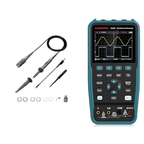 Compact 3-in-1 oscilloscope multimeter generator with a clear display and multiple measurement functions.
