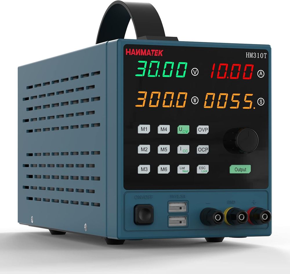 High-precision HM310T programmable DC power supply with adjustable voltage and current for lab applications