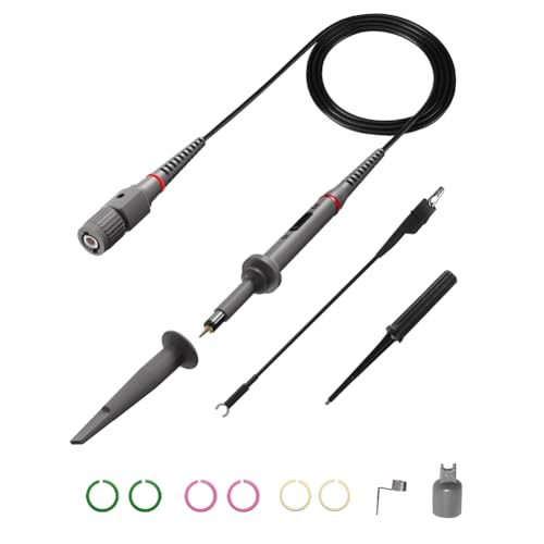 Essential oscilloscope accessories including probes, cables, and tools for precise testing and measurement