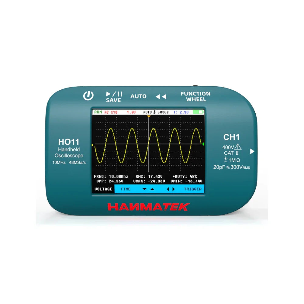 HANMATEK® HO Series portable oscilloscope for electronics with a clear display of waveforms and functions