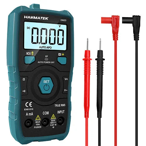 Compact digital multimeter from Hanmatek designed for accurate voltage and current measurements with a clear display