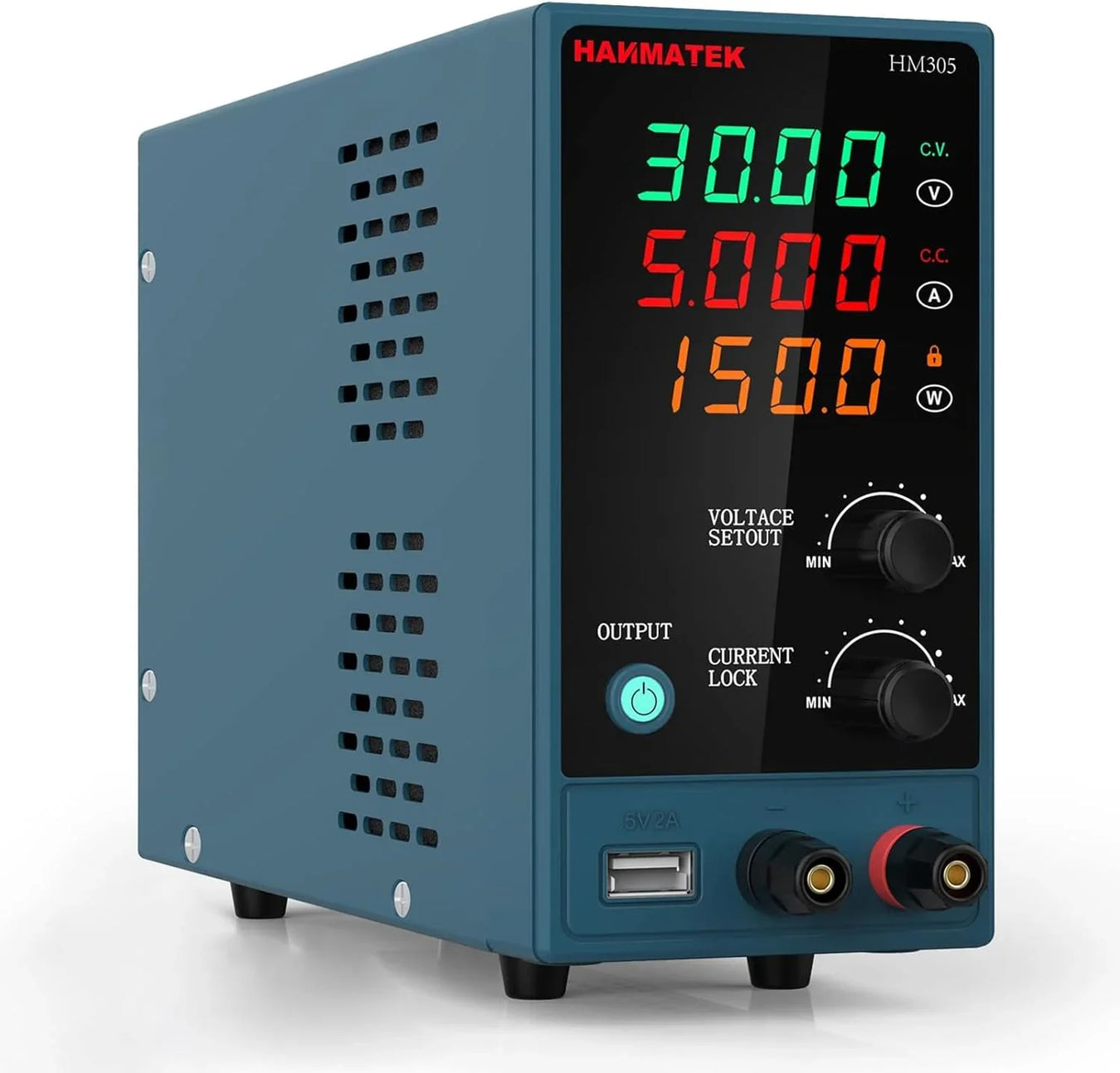 HM305 DC power supply for precise lab testing and electronics projects with adjustable voltage and current output