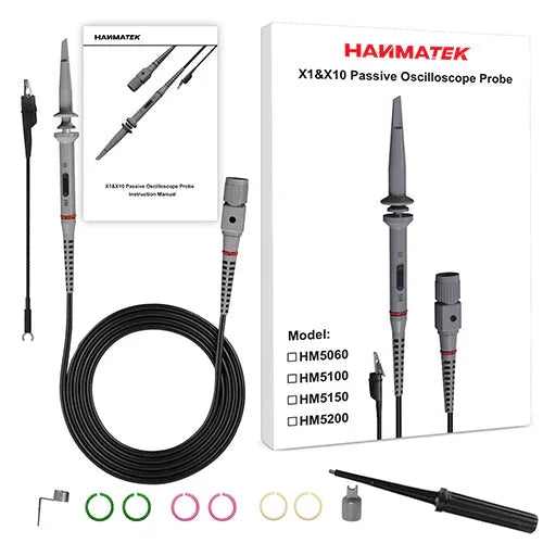 High-precision oscilloscope probe set with accessories for accurate signal measurement and waveform analysis