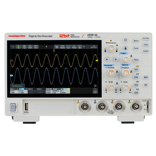 HANMATEK ADS814A 100MHz 4CH 12-Bit High-Resolution Digital Oscilloscope