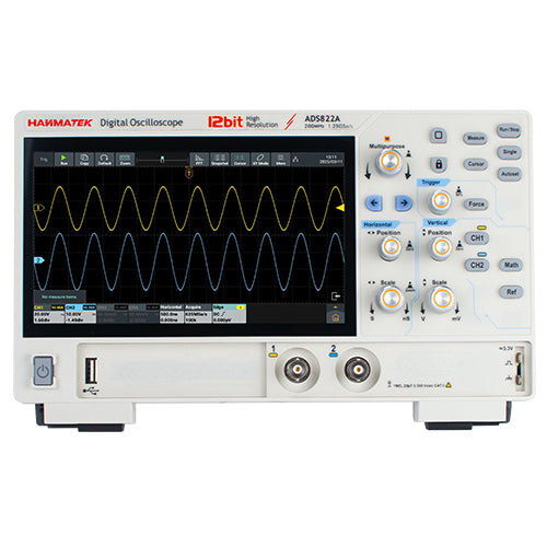 HANMATEK ADS822A 200MHz 2CH 12-Bit High-Resolution Digital Oscilloscope