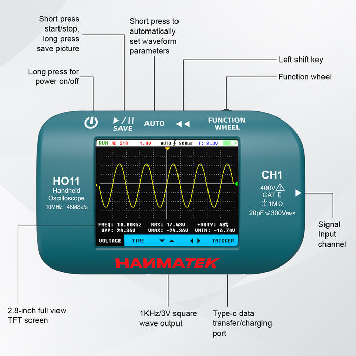 HANMATEK® HO11 Handheld-Oszilloskop