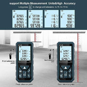 HANMATEK DT100 Digital Laser Rangefinder, 100 m Digital Laser Meter, Length/Area/Volume/Pythagorean Theorem with LCD Backlight, IP54
