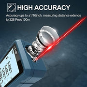 HANMATEK DT100 Digital Laser Rangefinder, 100 m Digital Laser Meter, Length/Area/Volume/Pythagorean Theorem with LCD Backlight, IP54