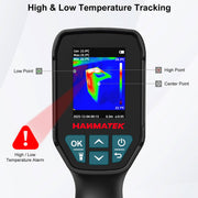 HANMATEK Ti240 thermal imaging device with temperature tracking features on a white background