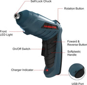 HANMATEK® ES1 Rechargeable Cordless Electric Screwdriver - Hanmatek