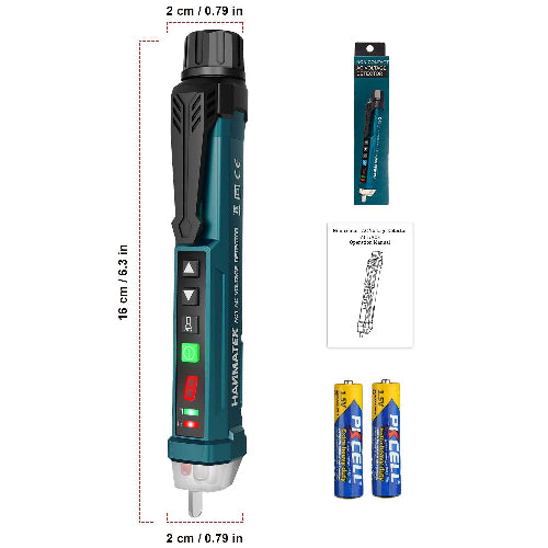Non-Contact Voltage Tester with 9 Gear Adjustable Sensitivity Voltage Detector AC Circuit Tester Tool LCD Display LED Flashlight Buzzer Alarm Range12V-1000V & Live/Null Wire Judgment AC1