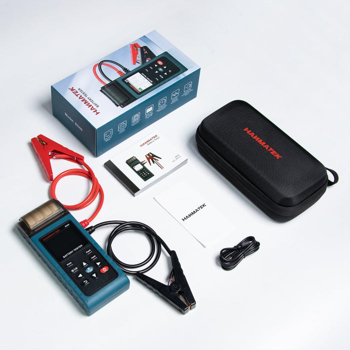 HANMATEK BD60 24V 12V Car Battery Tester,with Built-in Printer,100-2000 CCA Automotive Load Tester, Digital Auto Battery Alternator Analyzer Charging Cranking System Tester