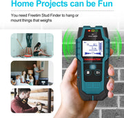 HANMATEK Stud Finder Wall Scanner Detector with Pro Smart Sensor, Audio Alarm and HD LCD Display, 5 in 1 Upgrade Wood Exact Mode Stud Finder Tool for The Center Edge of Metal, Studs, AC Wire,Pipe