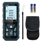 HANMATEK Laser Distance Meter 165ft, DT50 50m Laser Measure with Portable Handle Digital Measure Tool Range Finder 4-Line Backlit Large LCD Display IP54 Shockproof
