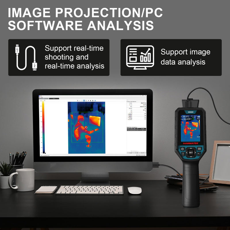 HANMATEK Thermal Camera with Resolution of 256 x 192 Pixels Ti260 Imaging Tool for Temperature Anomalies, Temperature Range -4℉ to +752 ℉,Rechargeable Li-ion Battery