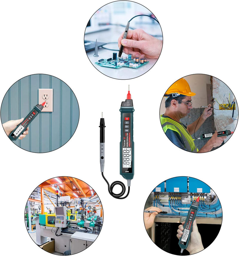 HANMATEK Pen Type Digital Multimeter, Electrical Tester with NCV,AC/DC Voltmeter Ammeter Ohmmeter, Resistance, Live Line Digital Testers with Backlit and Flashlight