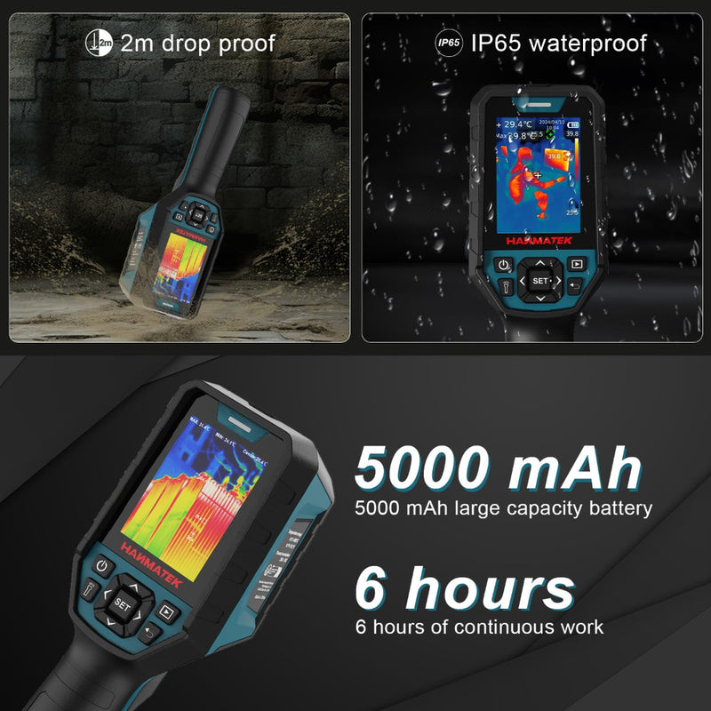 HANMATEK Thermal Camera with Resolution of 256 x 192 Pixels Ti260 Imaging Tool for Temperature Anomalies, Temperature Range -4℉ to +752 ℉,Rechargeable Li-ion Battery