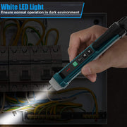 Non-Contact Voltage Tester with 9 Gear Adjustable Sensitivity Voltage Detector AC Circuit Tester Tool LCD Display LED Flashlight Buzzer Alarm Range12V-1000V & Live/Null Wire Judgment AC1