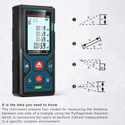 165ft/50m Laser Measure Ft/in/M Switching LM50 Laser Measurement Tool Devices with 2 Bubble Levels Distance Meter,Large Backlit LCD