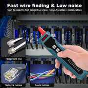 HANMATEK Network Cable Tester, RJ45 RJ11 Wire Tester WT1 Multifunction Ethernet Cable Tester with Earphone, Telephone Line Finder Circuit Breaker Finder