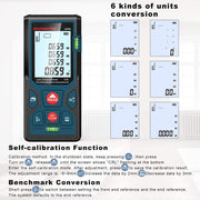 165ft/50m Laser Measure Ft/in/M Switching LM50 Laser Measurement Tool Devices with 2 Bubble Levels Distance Meter,Large Backlit LCD