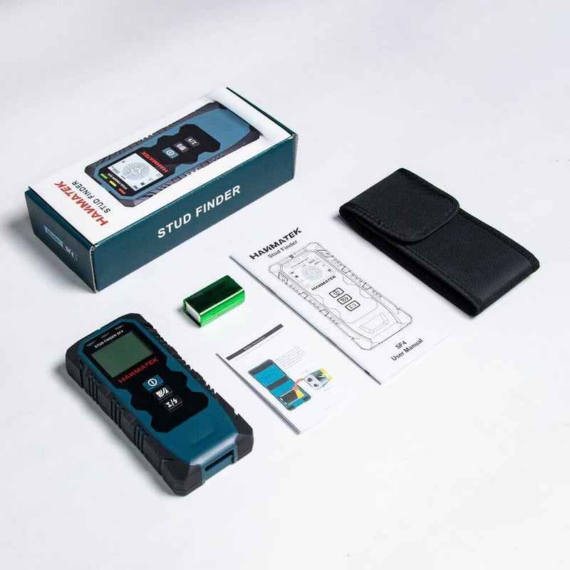 HANMATEK Wanddetector 4-in-1 wandscanner voor het lokaliseren van metalen, houten pluggen, elektrische kabels AC grijs SF2 HANMATEK Wanddetector 4-in-1 wandscanner voor het lokaliseren van metalen, houten pluggen, elektrische kabels AC grijs SF2