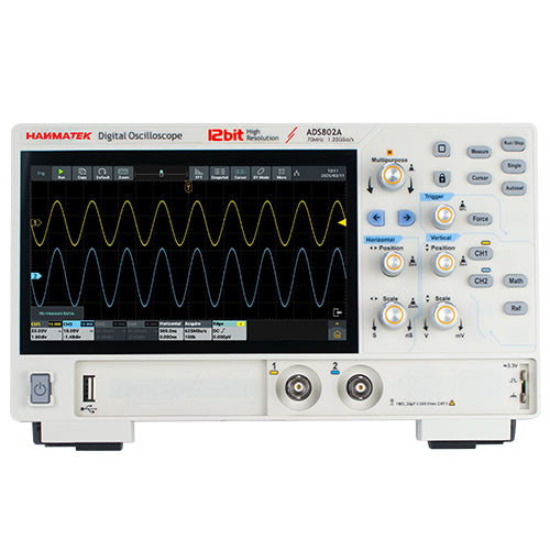 HANMATEK ADS802A 70MHz 2CH 12-Bit High-Resolution Digital Oscilloscope