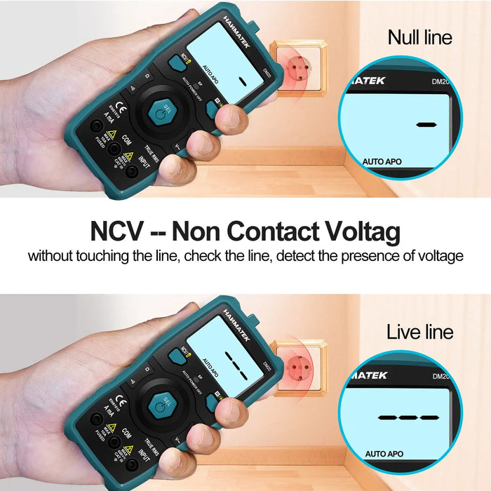 HANMATEK Digital Multimeter Auto-Ranging Voltmeter 6000 Counts TRMS Smart Electrical Tester with Non-Contact Voltage Function NCV Measures AC/DC Voltage&Current Resistance Continuity