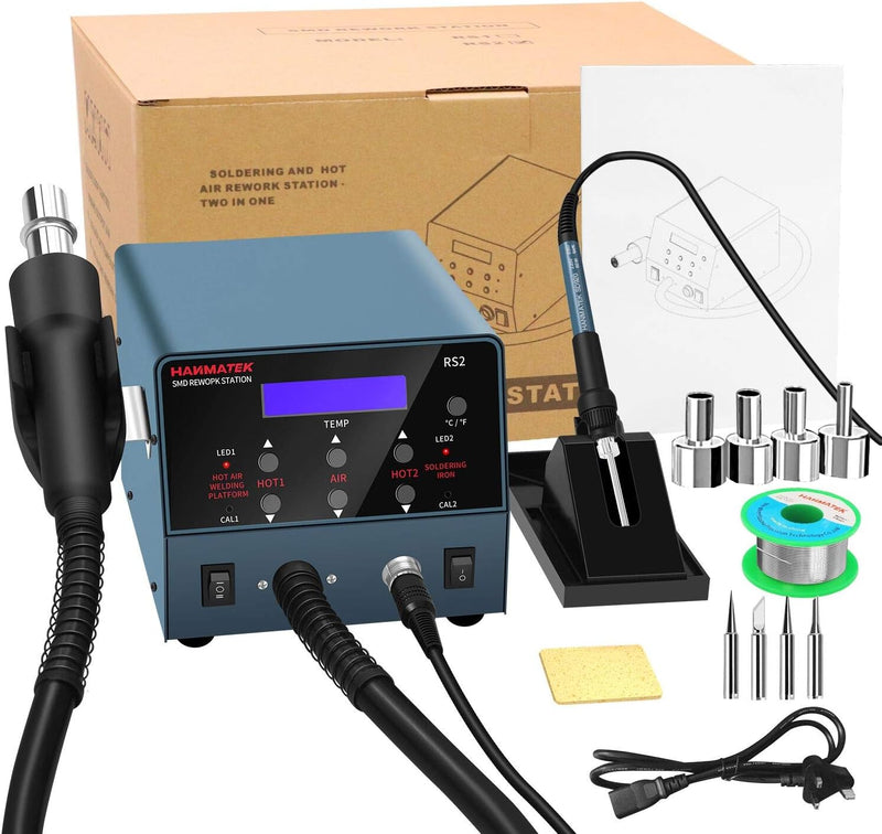 Soldering station with accessories on a white background