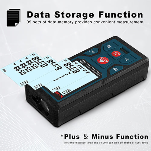 HANMATEK® Laser Distance Meter for Professionals with Data Storage and Plus Minus Functions