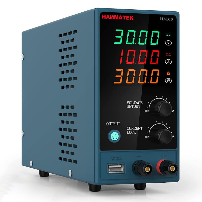 HANMATEK variable DC power supply with adjustable voltage and current settings for electronics testing
