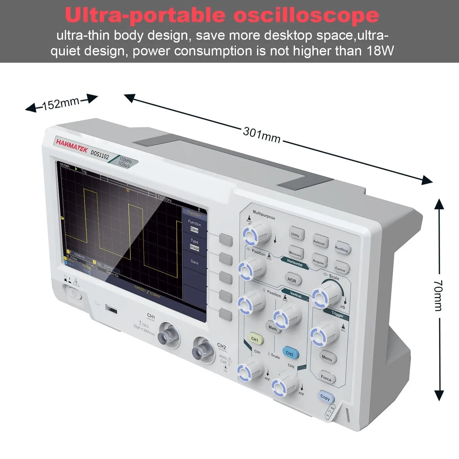 hobbyant HANMAKET DOS1102 110MHz オシロスコープ HANMATEK® DOS1102 Digital Oscilloscope 110MHz — Hanmatek