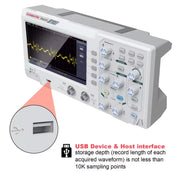 Hanmatek digital oscilloscope 110MHz with USB interface and user-friendly controls for waveform analysis