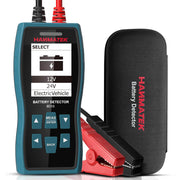 HANMATEK® car battery tester with digital display and clamps for accurate battery diagnostics