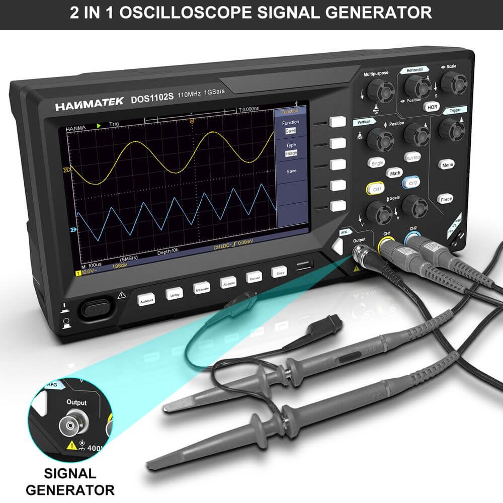 HANMATEK® DOS1102S 110 MHz Benchtop Oscilloscope Precision — Hanmatek