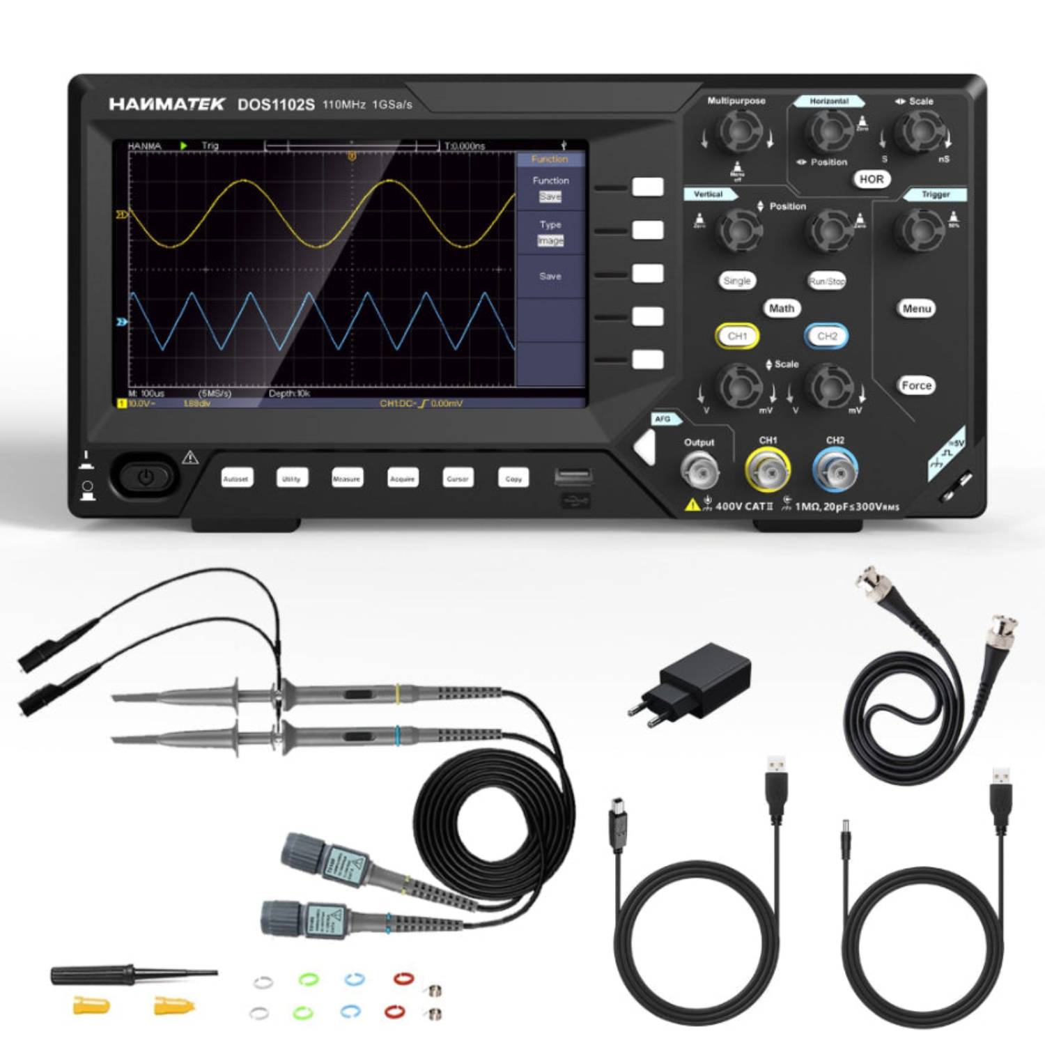 HANMATEK® DOS1102 Digital Oscilloscope 110MHz — Hanmatek