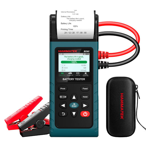HANMATEK car battery tester with printer for accurate battery analysis and performance monitoring