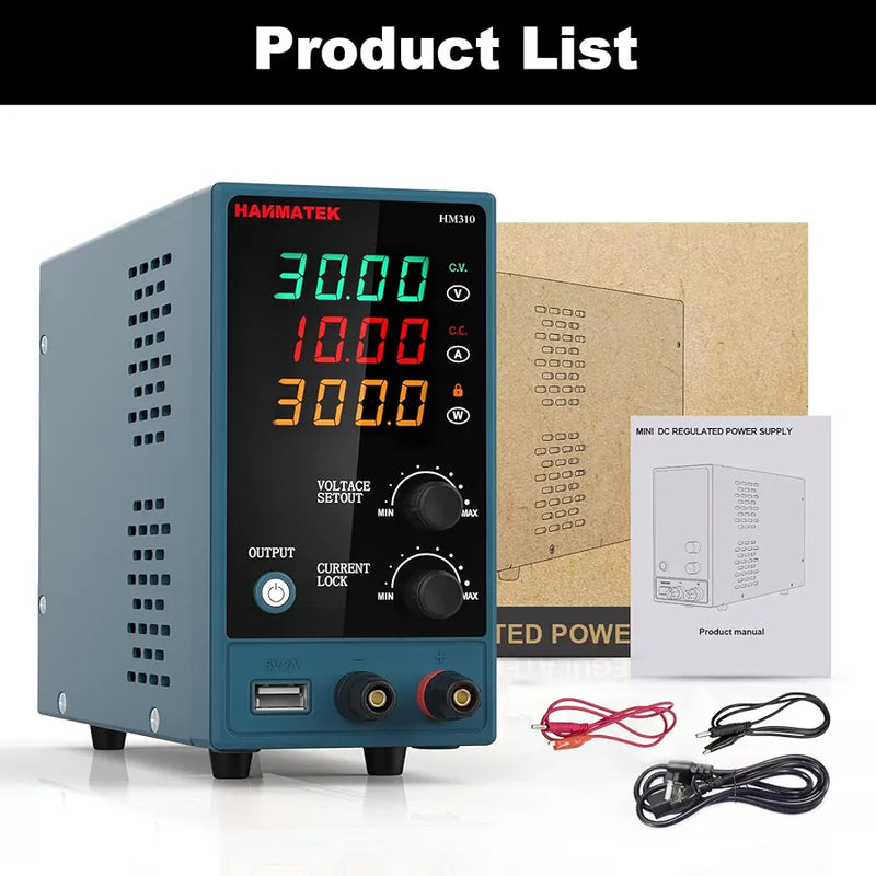 HANMATEK DC Power Supply for Electronics with adjustable voltage and current settings